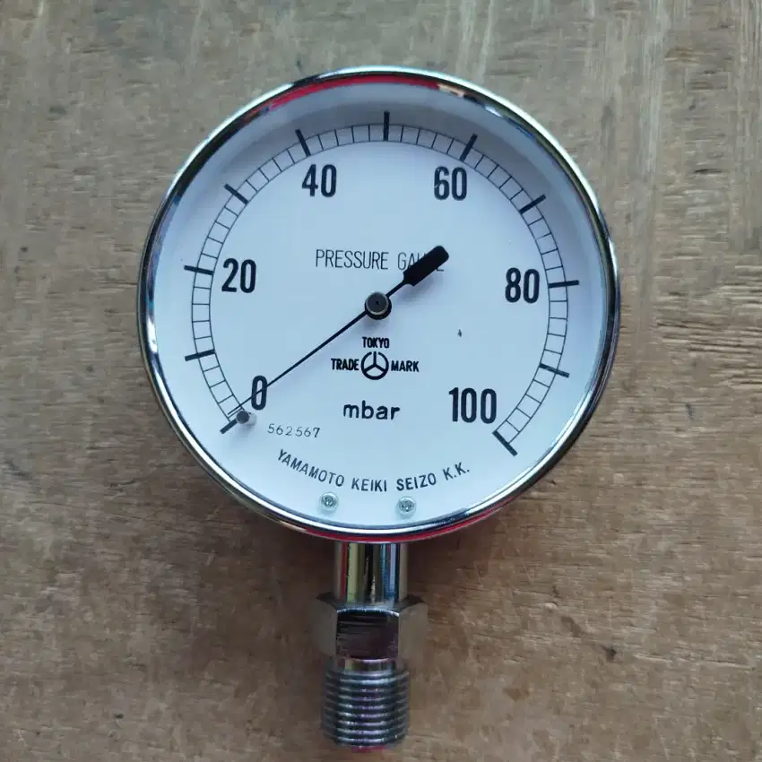 Pressure Gauge 4 100 mbar Drat 1/2 Stainless Steel YAMAMOTO KEIKI