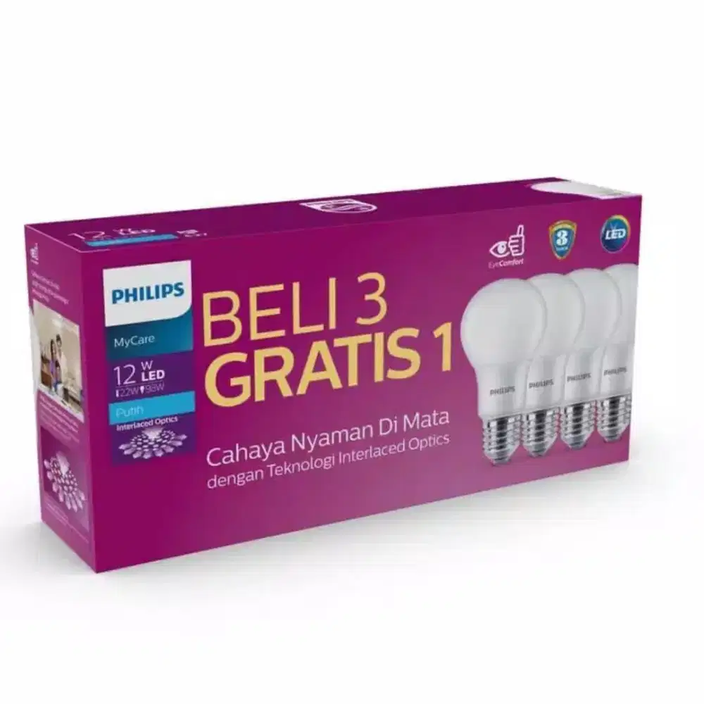 lampu philips beli 3 gratis 1 myCare 12 watt