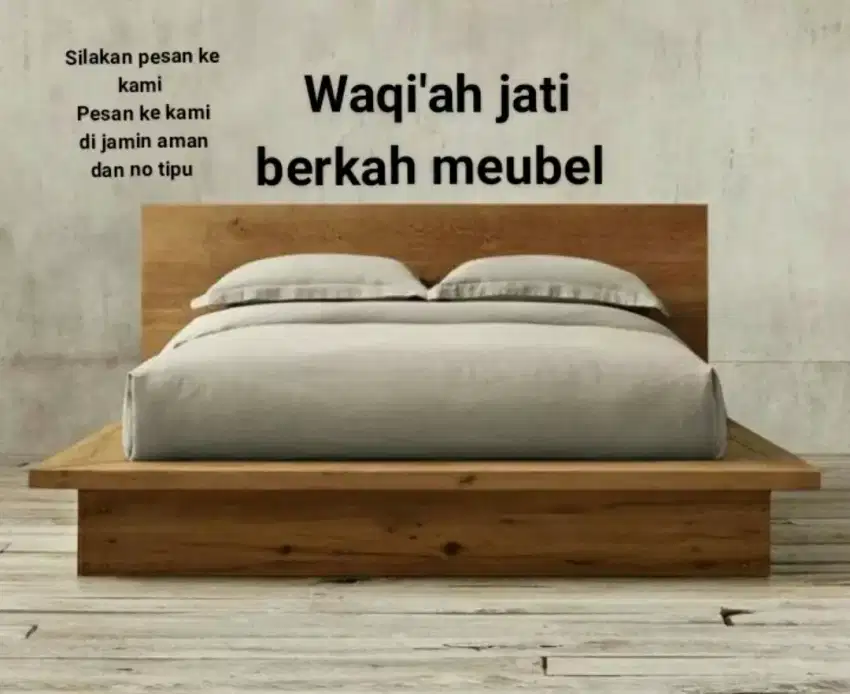 Tempat tidur minimalis modern, 160x200, kayu jati tua