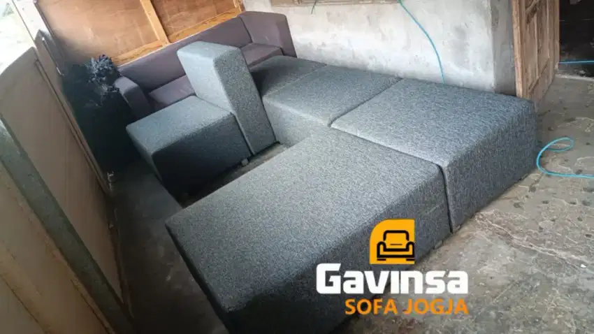 Premium Custom Sofa Ruang Tamu , Konsep Puff , Bisa Dipisah, Garansi