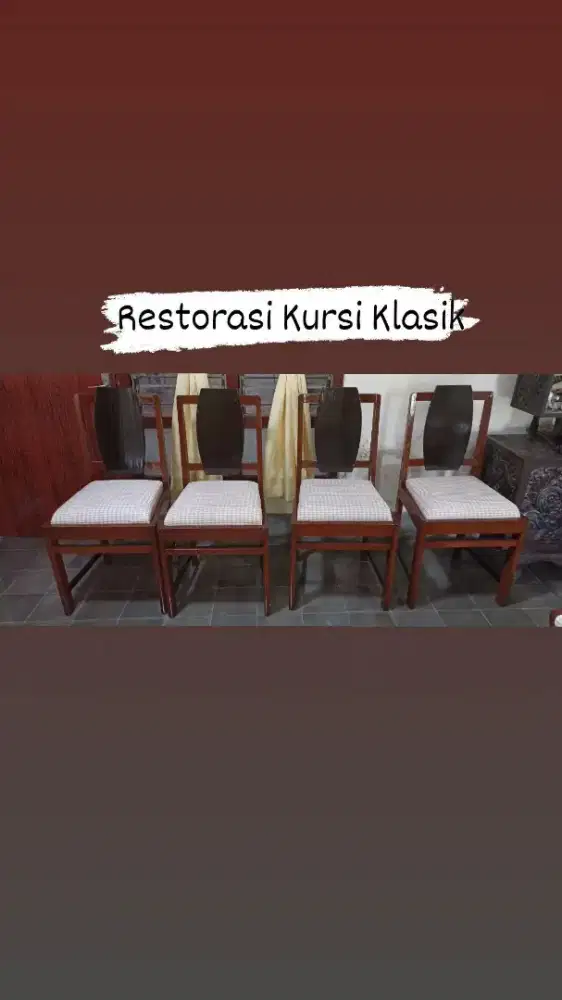 Premium Restorasi Kursi Tamu / Kursi Makan, Plitur , Ganti.cover dll