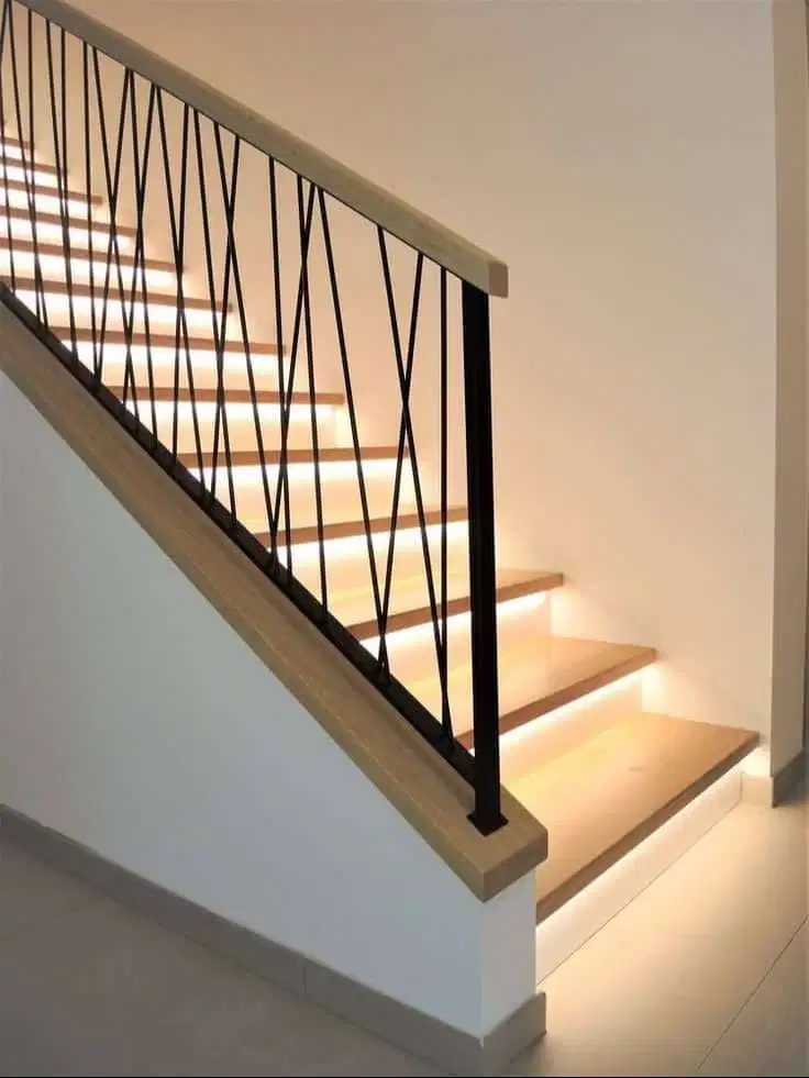 railing tangga pegangan kayu model terbaru