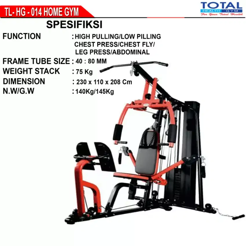 Alat fitness home gym red iron tl 014 kokoh