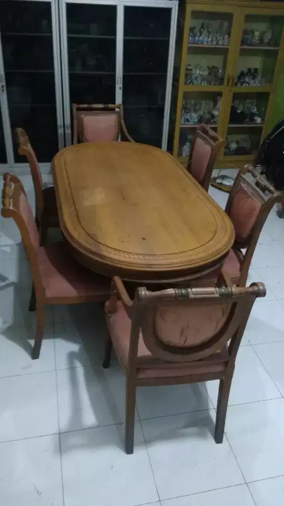 meja jati fullset platinum surabaya nego cod rungkut ok