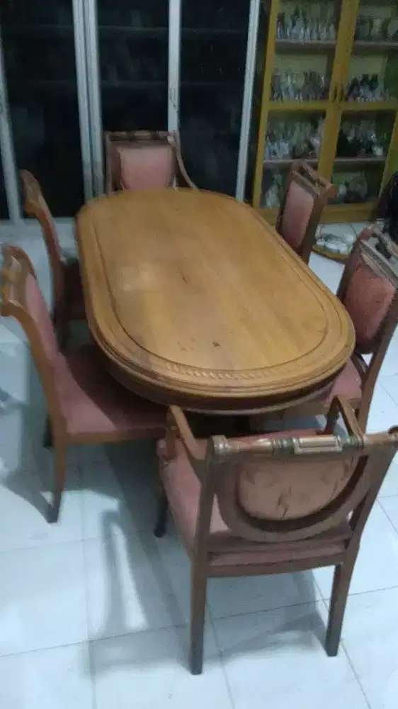 meja jati fullset platinum surabaya nego cod rungkut ok