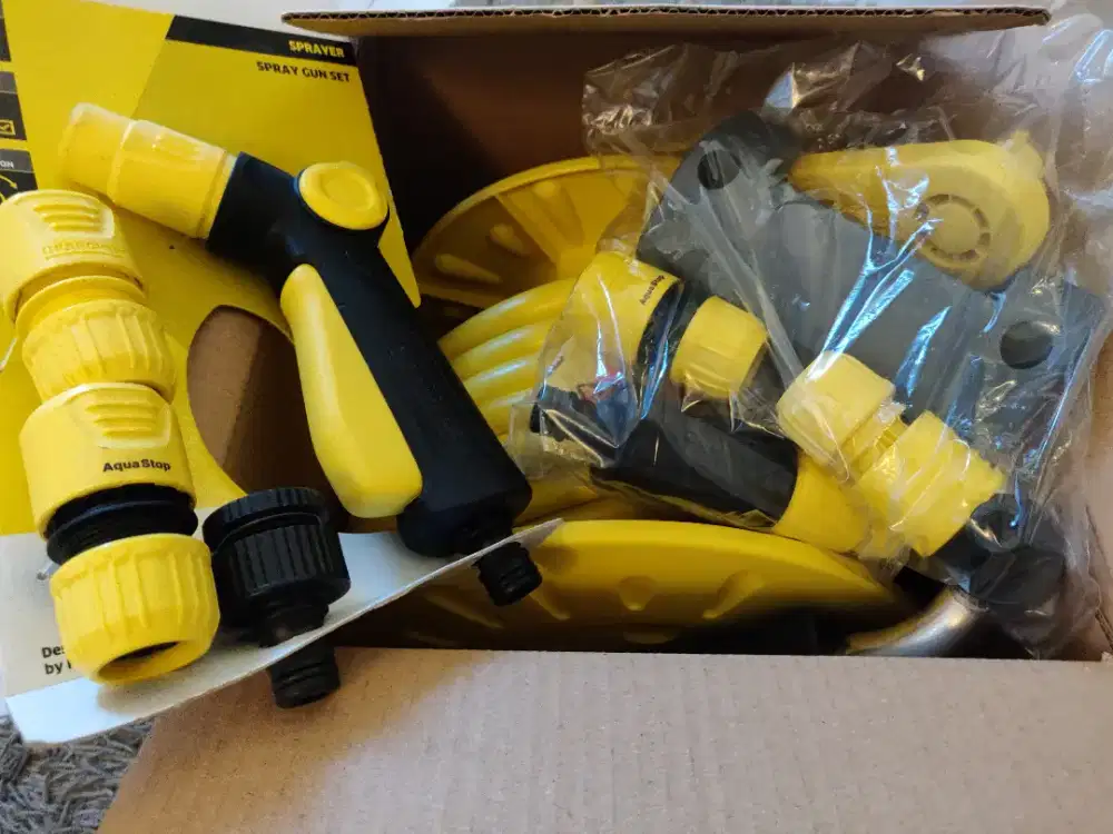 karcher hose reel, connector, spray gun New