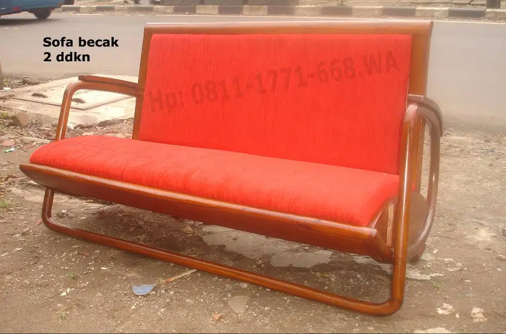 Kursi becak antik kayu jati