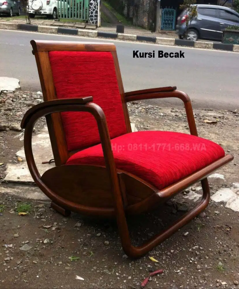 Kursi becak antik kayu jati