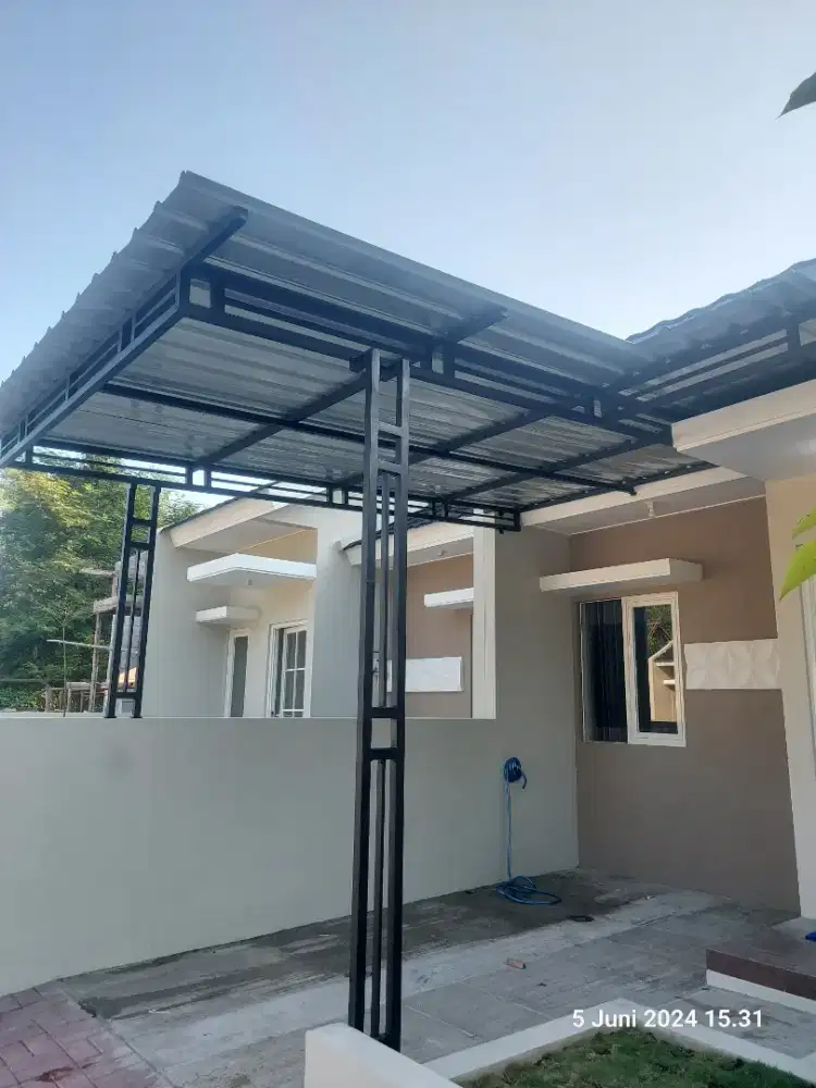 Kanopi murah 285rb/m² terpsang spek bahan holo galfanis 40x40 1,6mm