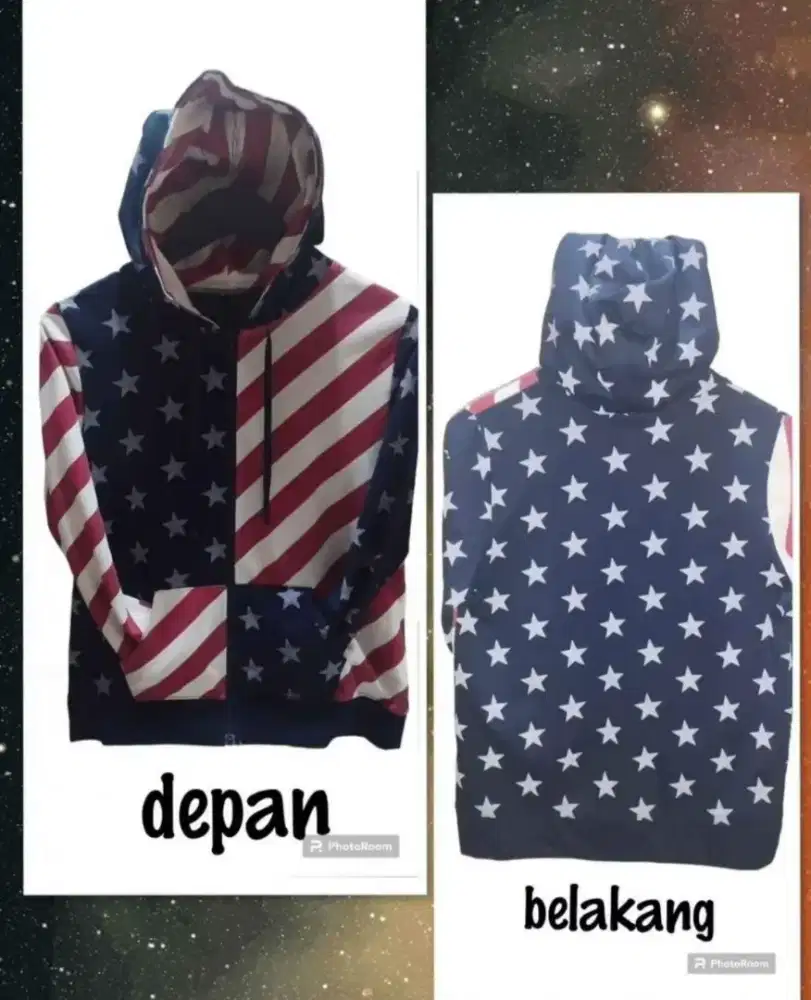 jaket Hoodie USA Flag*