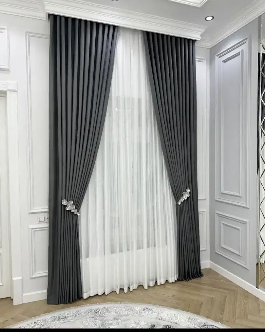 Gorden minimalis blackout/gordyn custom ukuran/tirai blinds kantor