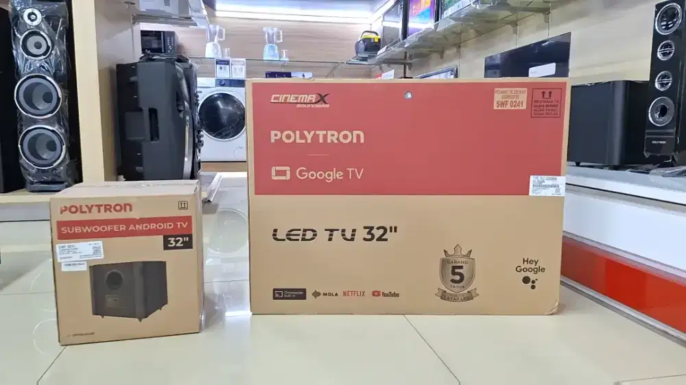 Google TV 32 Inch Plus Soundbar, Polytron PLD 32BG5058