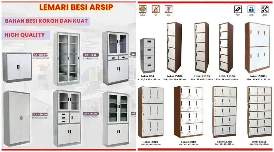 Lemari Arsip / file Kaca loker LOCKER Filling Cabinet Buku rak Obat
