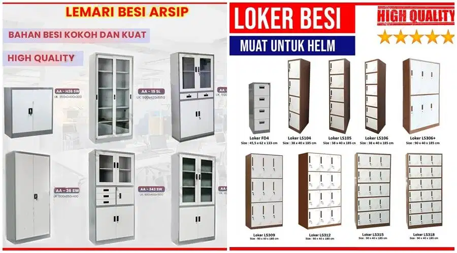 Lemari Arsip Besi loker LOCKER Filling Cabinet Dokumen Kantor, Rumah