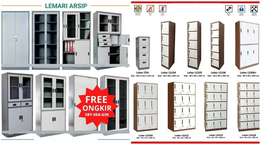 LEMARI ARSIP BESI / loker LOCKER FILLING CABINET / DOKUMEN ANTI RAYAP