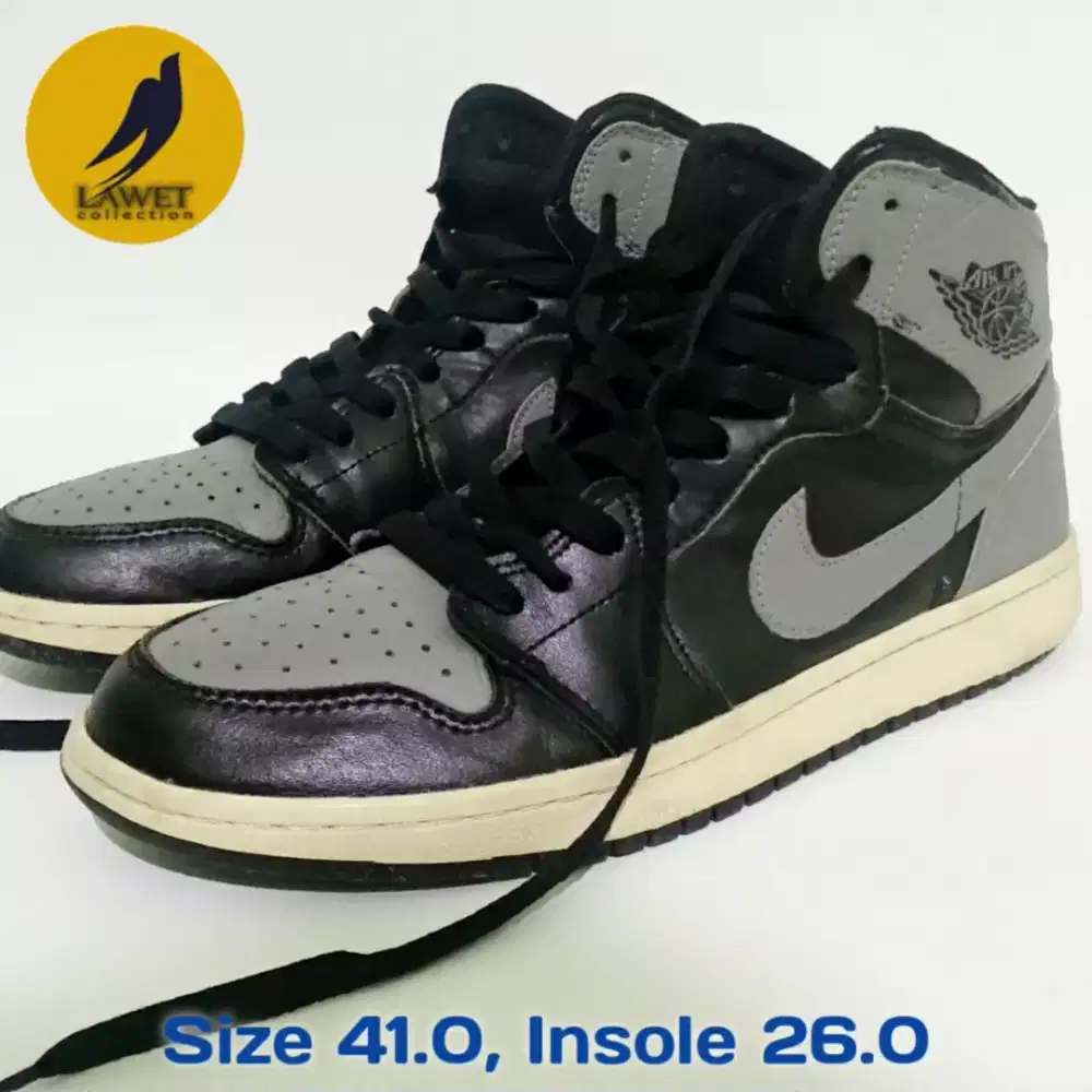 NIKE Sepatu Air Jordan I High Retro Shadow Hitam Sepatu Basket Kulit