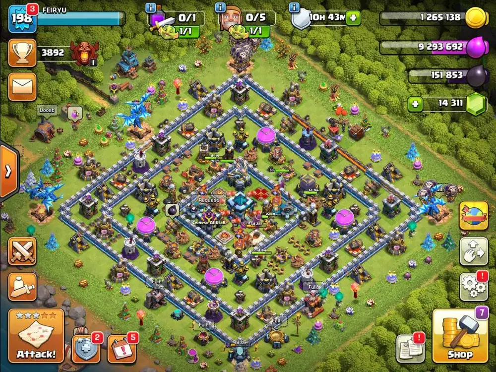 COC Clash Of Clans TH 13 Hero Full Kerennn Supercell