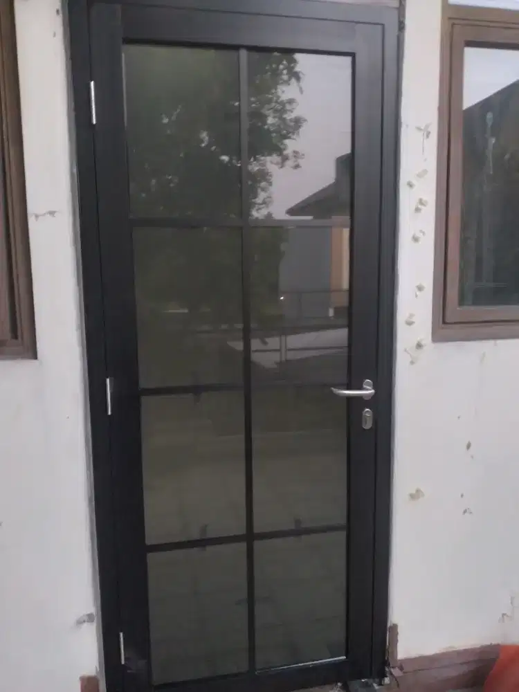 Pintu aluminium ornamen alexindo uk 210cm x 90cm harga terpasang COD