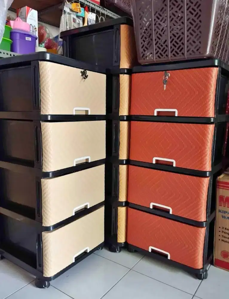 Hot Promo Lemari Laci Cabinet 4 Susun Plus Kunci