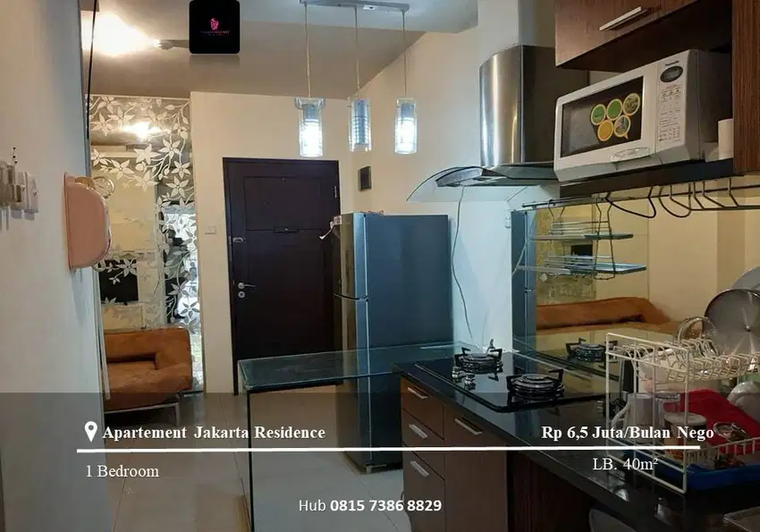 Sewa Apartement Cosmo Residence Low Floor 1BR Full Furnished View Pool