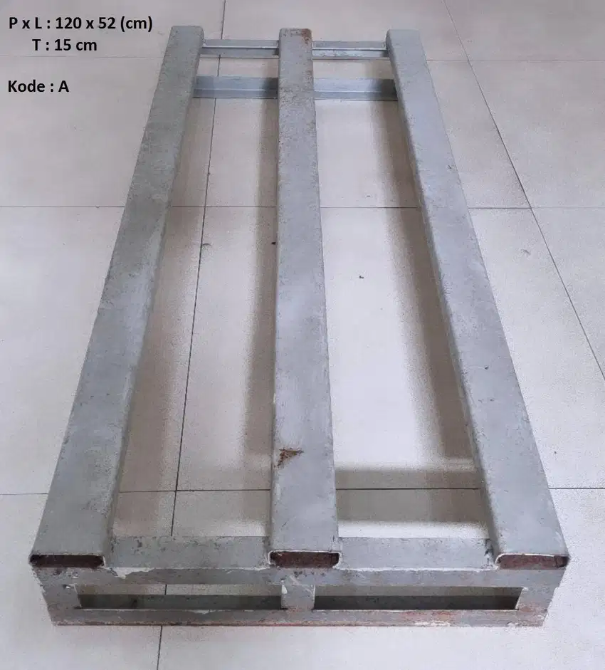 palet besi tatakan barang besi kuat kokoh bagus usaha gudang