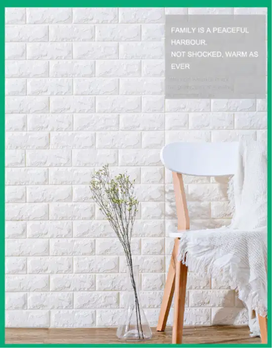 Wallpaper Dinding Foam 3D Stiker Motif Bata Kayu Batik Kid UK. 70x77CM