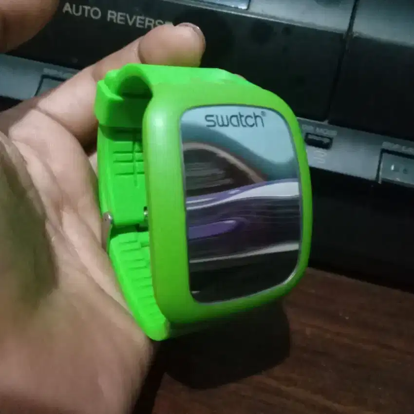 Jam tangan SWATCH green LED watch