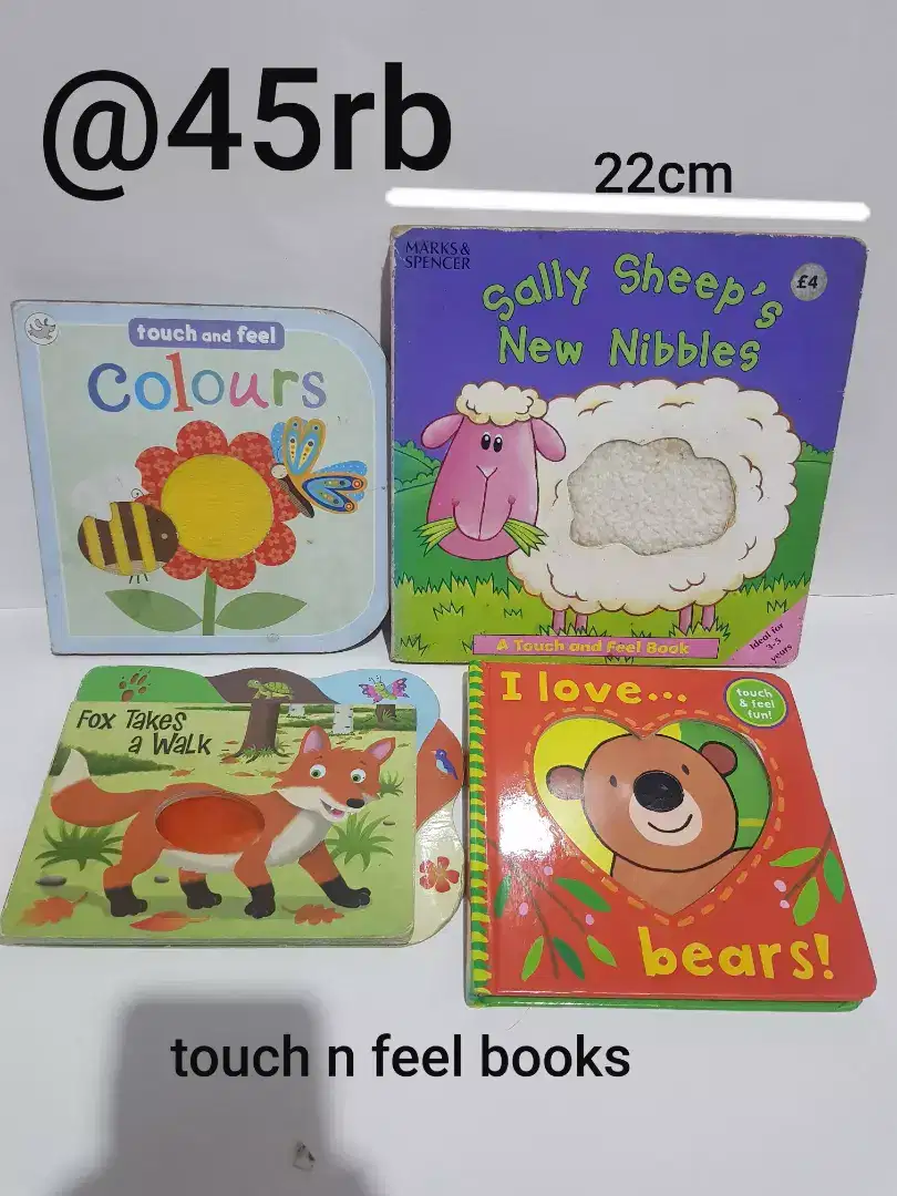 Hardbook boardbook soundbook touch and feel book buku anak bayi import