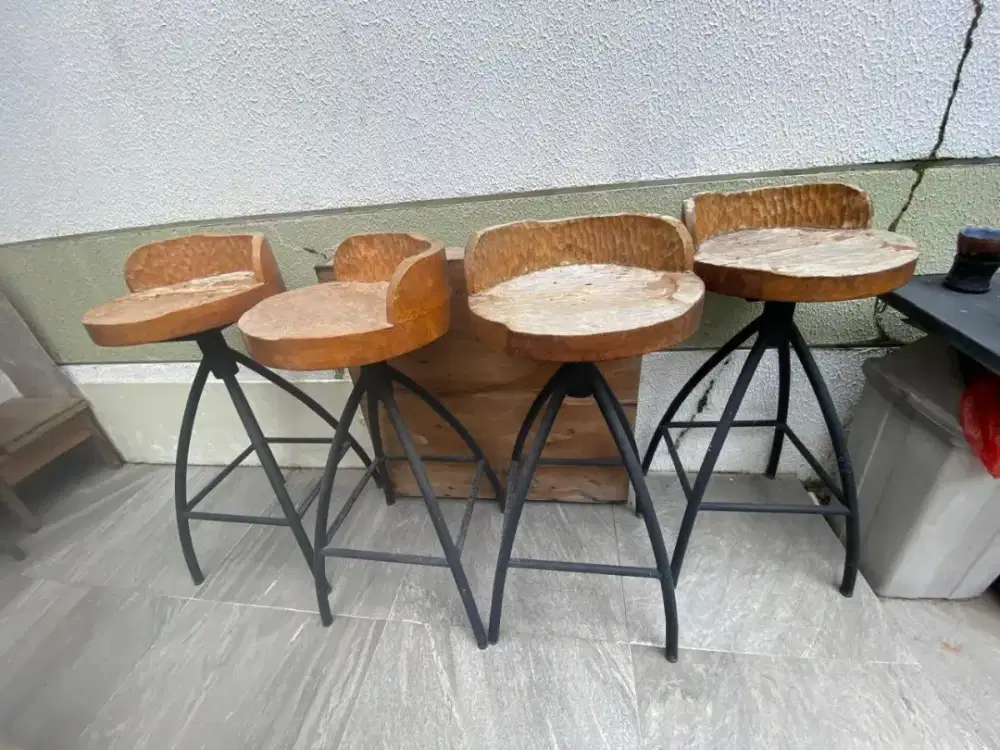 Kursi bar kayu jati asli