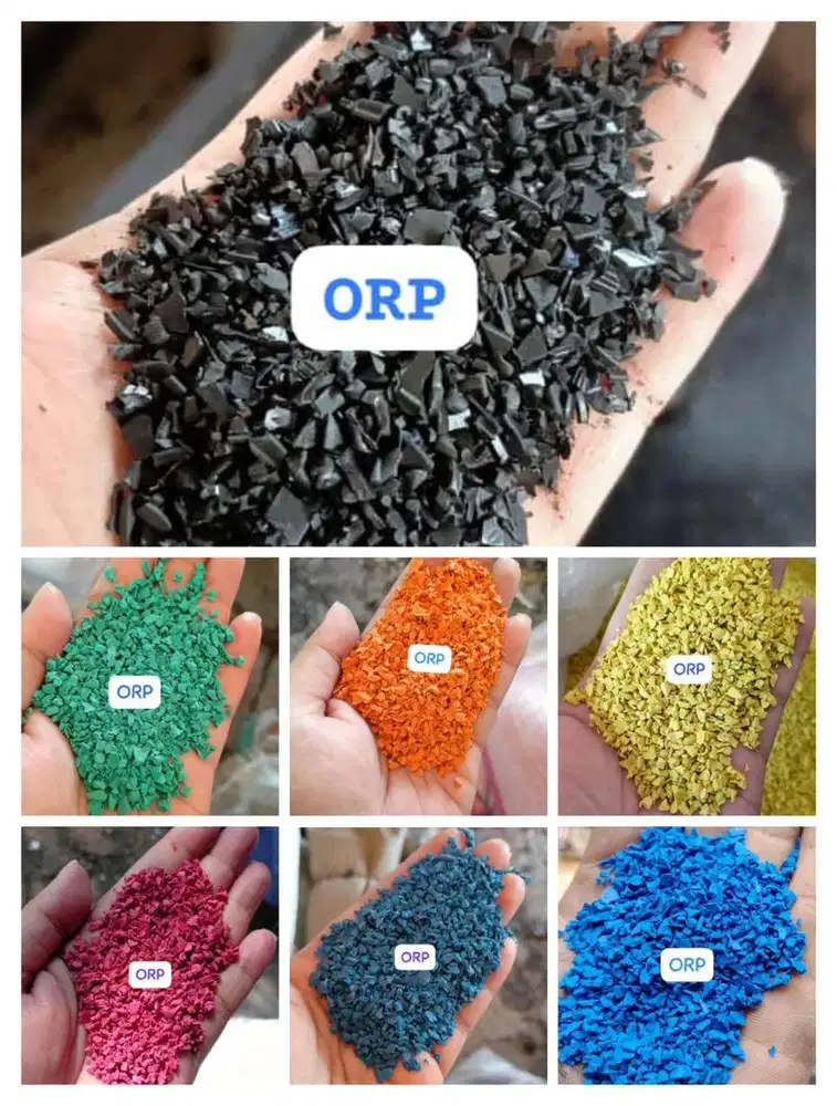 RUBBER GRANULE/PASIR SILIKA/LEM PU BINDER/RUBBER EPDM WARNA