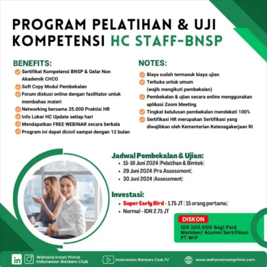 Sertifikasi Kompetensi BNSP HC Staff