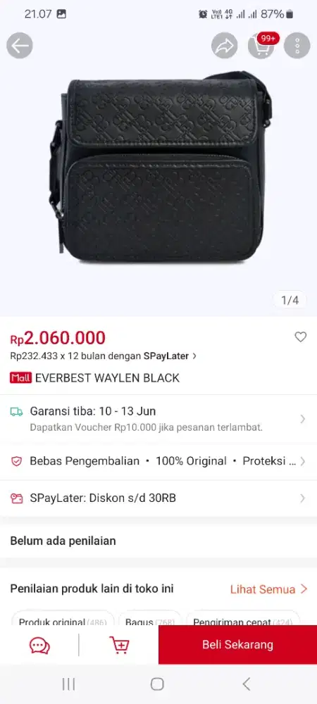 Tas Selempang Everbest Waylen Black
Pria