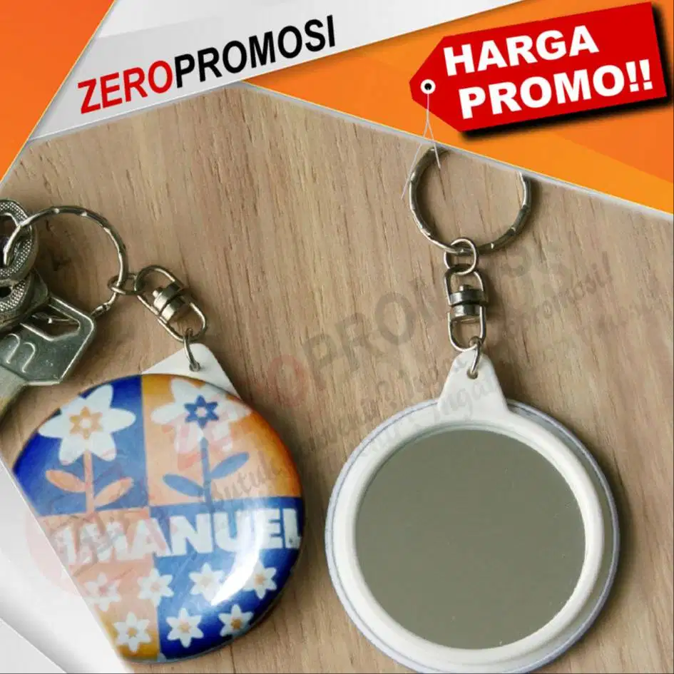 PIN CERMIN KACA Make Up custom logo untuk souvenir