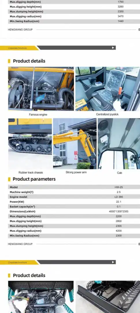 Excavator HW.25 di 2,5 ton