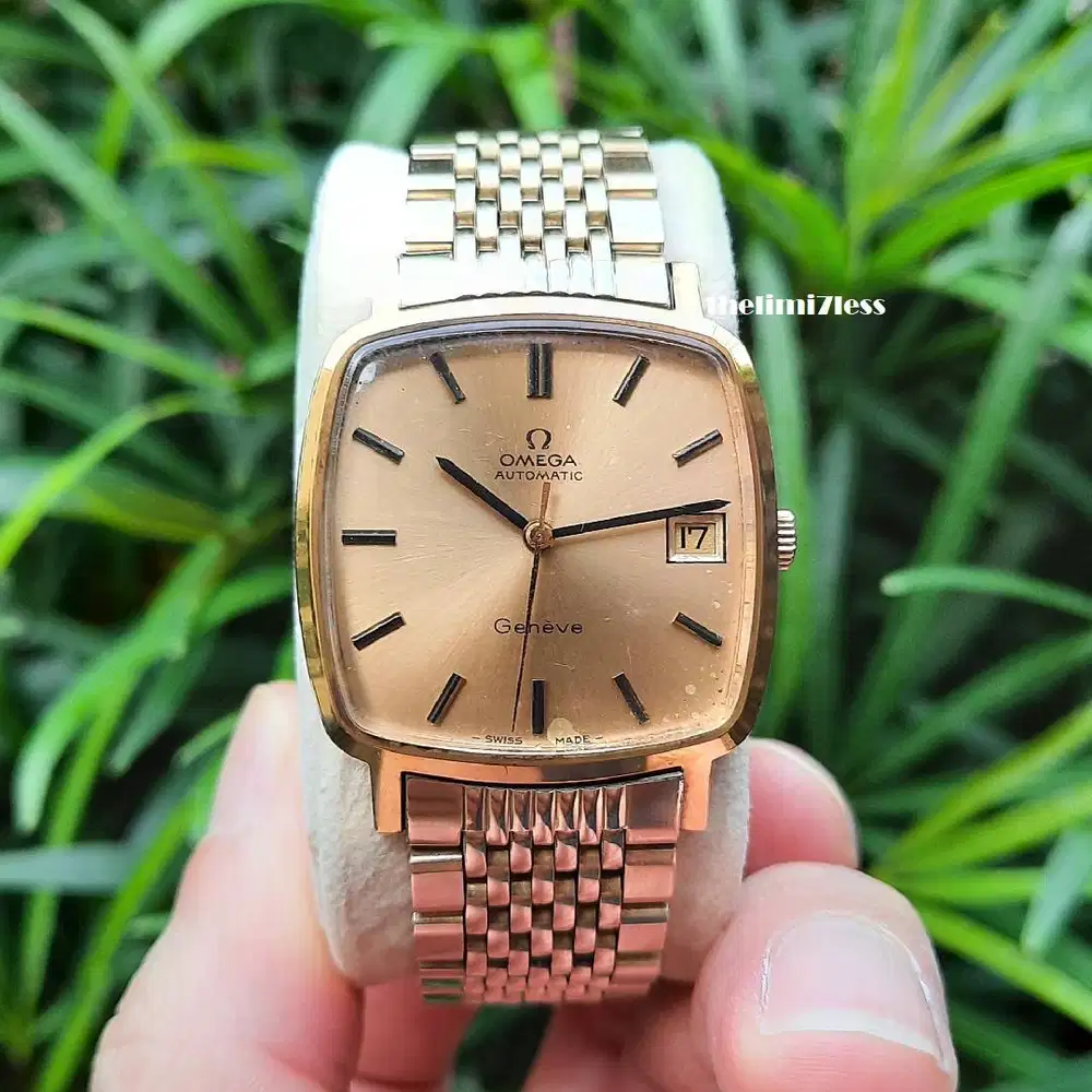 Jam tangan Omega Geneve swiss made automatic 23 jewels gold plated