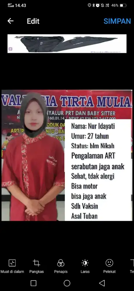 Pembantu dan Sitter baby