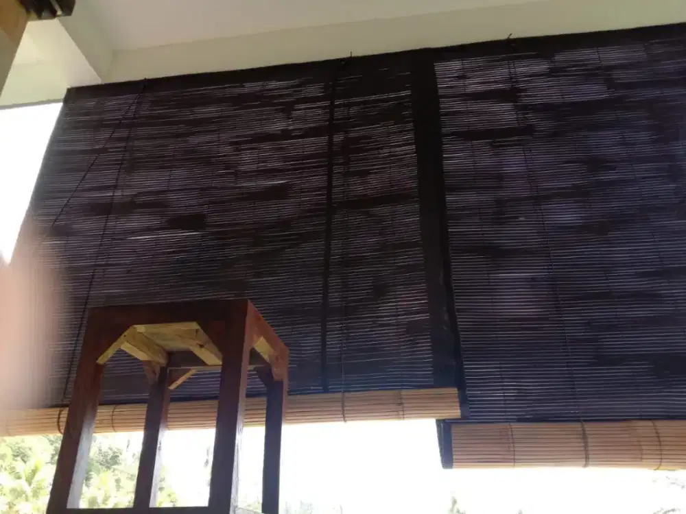 Tirai bambu +kain parasut