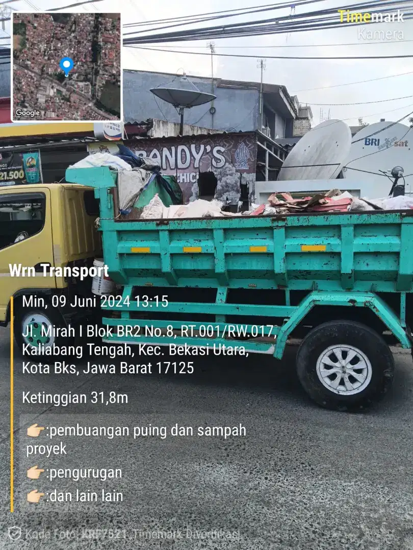 Tanah merah campur pengurugan urug buang puing sampah urugan puing