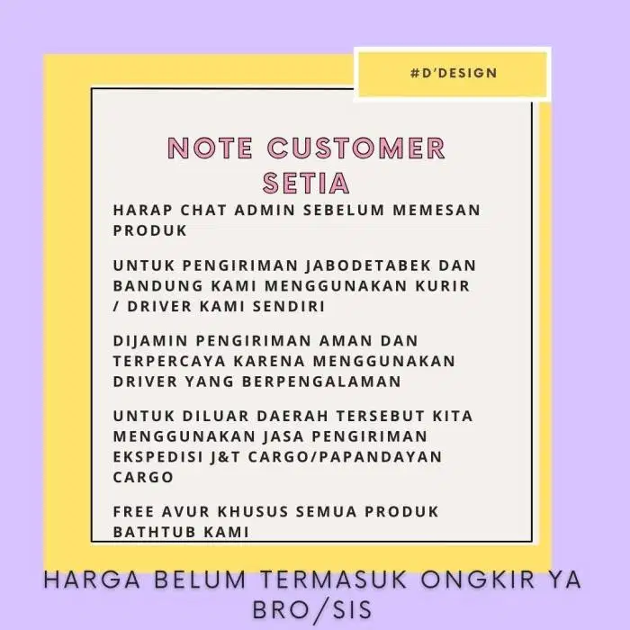 Bathtub Duduk Teraso Handmade Finishing Glossy