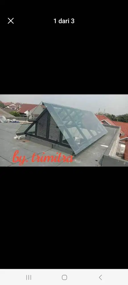 Kanopi KACA TEMPRED LAMINITED/ Konstruksi baja wf/baja ringan Atap