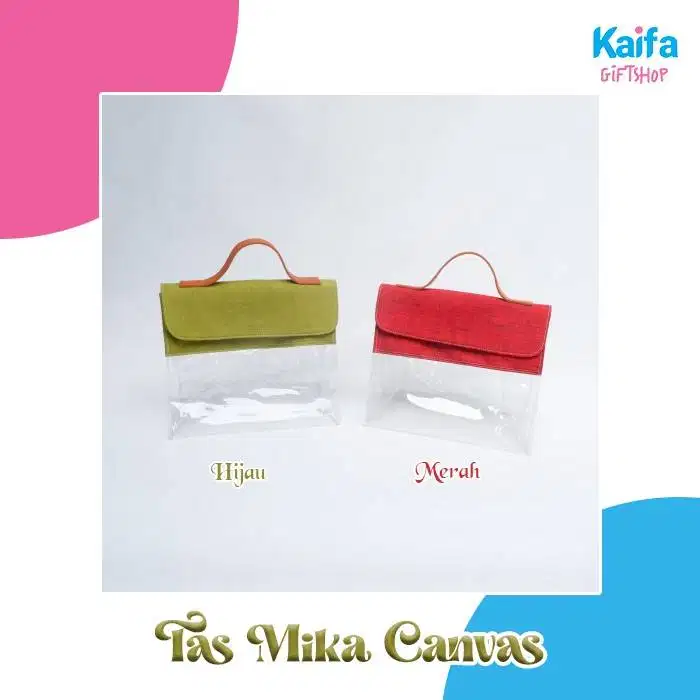 Tas Mika PVC Hampers Souvenir Kombinasi Lapis Canvas