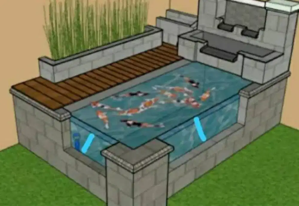 Kaca aquarium, kaca taman, kaca air mancur