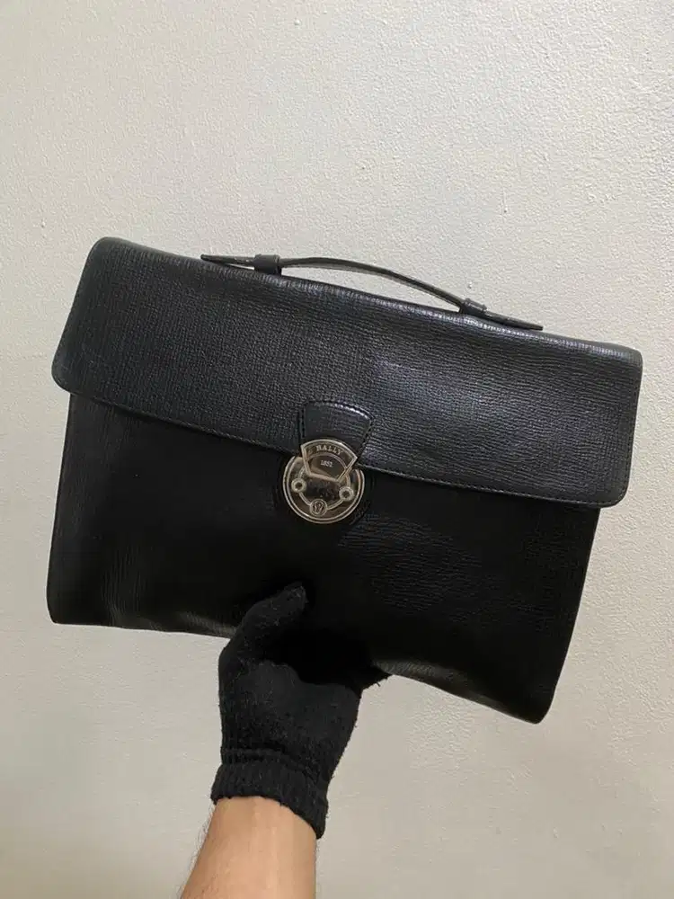 Tas kantor briefcase Bally maydel 1851 vintage leather original (sale)