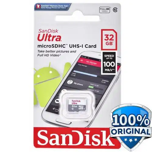 Sandisk Ultra MicroSDHC UHS-I Card 32GB SPEED UP TO 100Mb/s