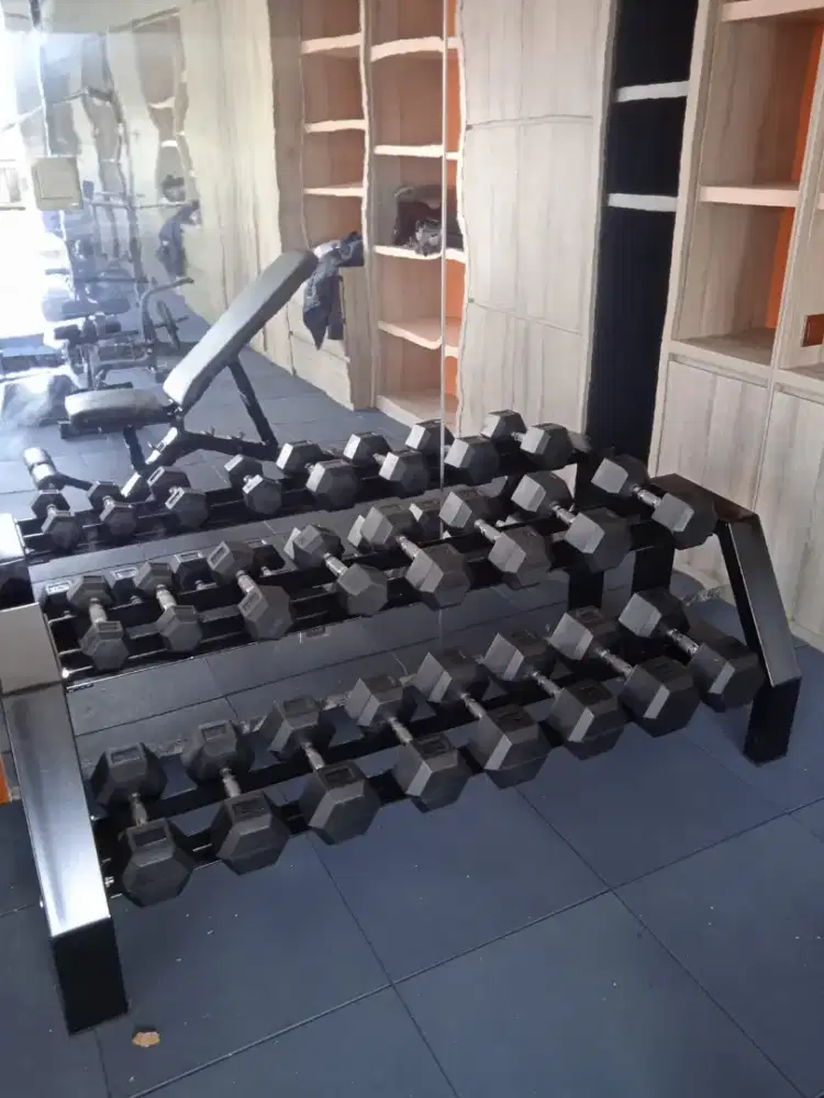 Dumble set plus rack dumble hexa komersial fitness import