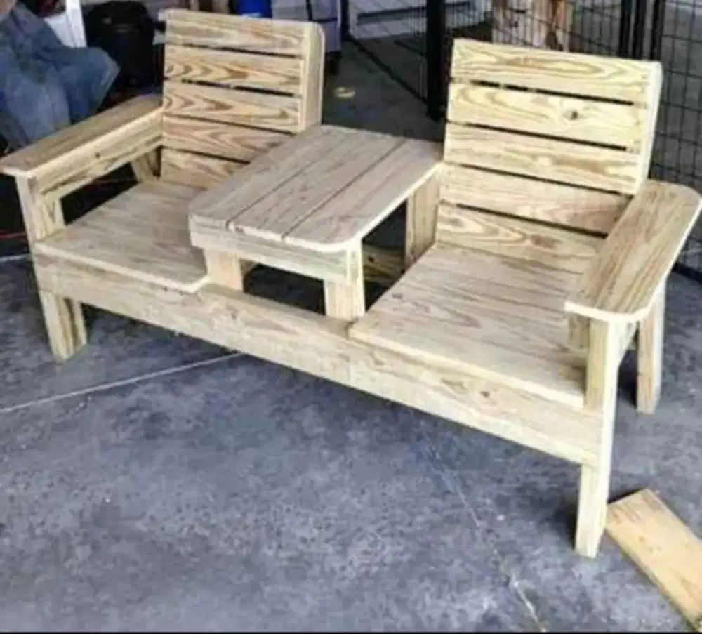 Kursi Teras gandeng meja jati belanda bisa Custom