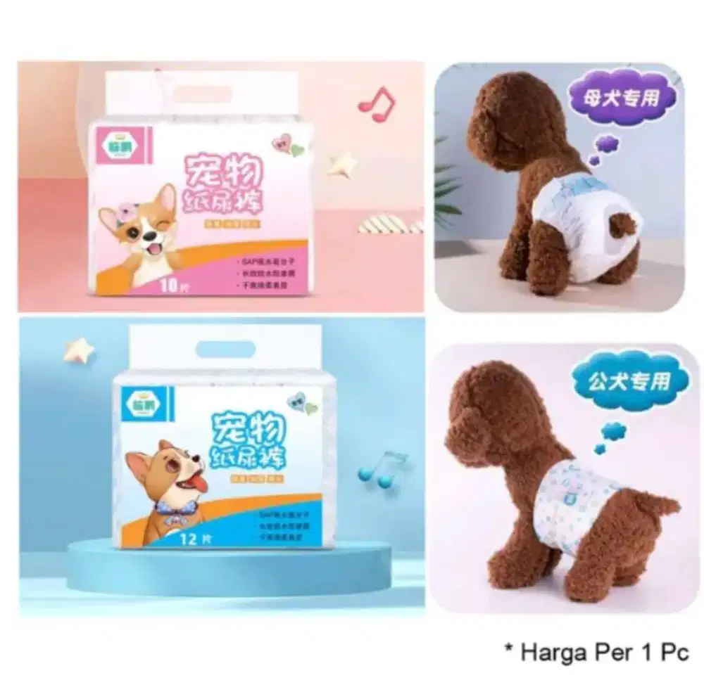 Popok Anjing Anak Anjing Popok Kucing Jantan Betina Ukuran XXS