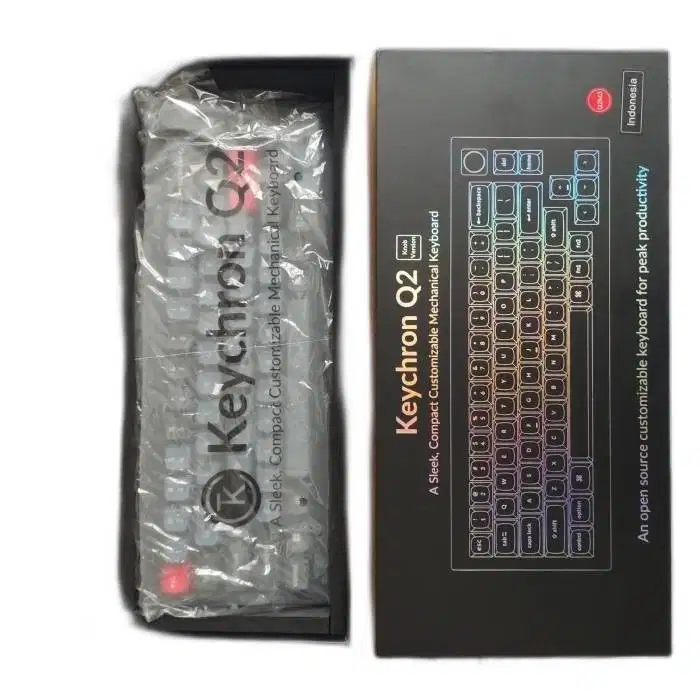 keychron Q2 mechanical keyboard aluminium knob black hitam