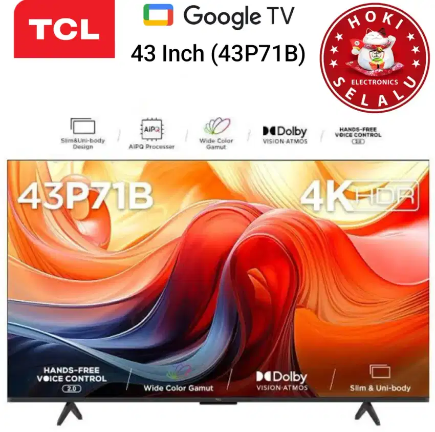 [Google TV] TCL LED Smart Google TV 43 Inch 43P71B 4K UHD HDR Digital