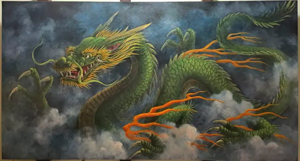 Lukisan Naga- Cat Acrylic